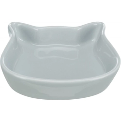 Trixie 24497 MISKA CERAMICZNA w kształcie głowy kota 0.25L/12cm kolor light grey